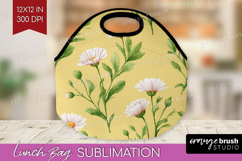 Daisy Flowers Lunch Bag - Summer Lunch Bug PNG Sublimation Product Image 1