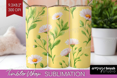 Daisy Flowers Tumbler Wrap - Summer Tumbler PNG Sublimation Product Image 1