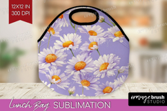 Daisy Flowers Lunch Bag - Summer Lunch Bug PNG Sublimation Product Image 1