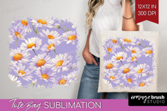 Daisy Flowers Tote Bag - Summer Tote Bag PNG Sublimation Product Image 1