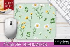 Daisy Flowers Mouse Pad Sublimation - Summer Mousepad PNG Product Image 1