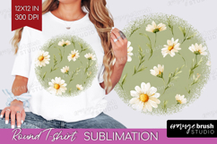 Daisy Flowers Round Tshirt Background - Summer PNG Product Image 1