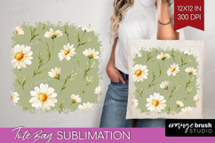 Daisy Flowers Tote Bag - Summer Tote Bag PNG Sublimation Product Image 1