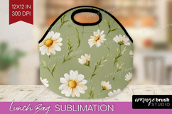 Daisy Flowers Lunch Bag - Summer Lunch Bug PNG Sublimation Product Image 1