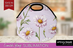 Daisy Flowers Lunch Bag - Summer Lunch Bug PNG Sublimation Product Image 1