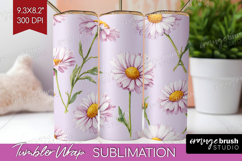 Daisy Flowers Tumbler Wrap - Summer Tumbler PNG Sublimation Product Image 1
