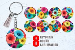 Daisy Flowers Colorful Keychain | Keyring Product Image 1