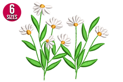 Daisy Flowers Machine Embroidery Design | Floral Pattern Product Image 1