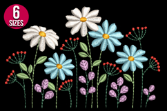 Daisy Flowers Machine Embroidery Design, 6 sizes Product Image 2