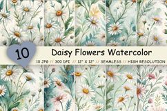 daisy seamless pattern, watercolor daisies, floral digital paper, daisy craft paper, watercolor floral pattern, daisy scrapbook paper, decoupage floral paper, seamless daisy paper, spring floral pattern, hand painted daisies