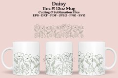 daisy garden spring coffee mug sublimation wrap glass mug wrap svg presized for 11oz and 15oz glass ready to cut and sublimation files