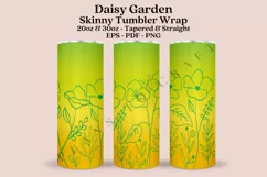 daisy garden spring flower skinny tumbler sublimation design for 20oz and 30oz skinny tumbler sublimation wrap