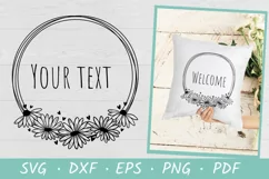 Daisies Wreath SVG| Wildflower SVG| Farmhouse Sign SVG Product Image 1
