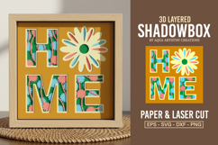 Flower Home Spring 3D Layered Shadow box SVG Template Product Image 1