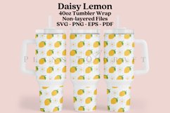 daisy lemon spring summer 40oz quencher tumbler sublimation full wrap high resolution transparant background