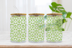 daisy matcha libbey beer can glass full wrap svg presized template for 16oz and 20oz glass for Cricut Silhouette and sublimation