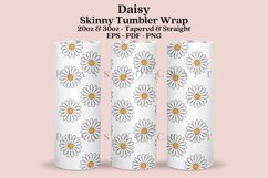 daisy outline skinny tumbler sublimation wrap with high resolution 300 DPI and transparant background perfect for 20oz and 30oz skinny tumbler