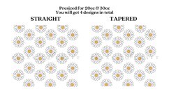 daisy outline skinny tumbler sublimation wrap with high resolution 300 DPI and transparant background perfect for 20oz and 30oz skinny tumbler