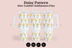 daisy pattern 40oz quencher tumbler sublimation full wrap high resolution transparant background