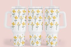 daisy pattern 40oz quencher tumbler sublimation full wrap high resolution transparant background
