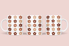 daisy pattern coffee mug sublimation wrap glass mug wrap svg presized for 11oz and 15oz glass ready to cut and sublimation files