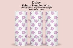 daisy pink pattern skinny tumbler sublimation wrap with high resolution 300 DPI and transparant background perfect for 20oz and 30oz skinny tumbler