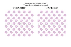 daisy pink pattern skinny tumbler sublimation wrap with high resolution 300 DPI and transparant background perfect for 20oz and 30oz skinny tumbler