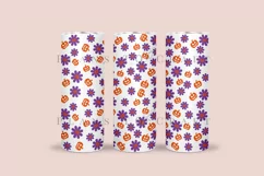 Daisy Pumpkin Autumn skinny tumbler sublimation wrap with high resolution 300 DPI and transparant background perfect for 20oz and 30oz skinny tumbler