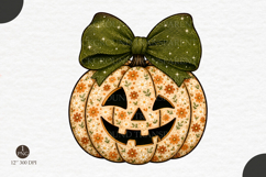 Daisy Pumpkin PNG, Cute Halloween Sublimation Design Product Image 1