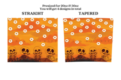 daisy skeleton halloween skinny tumbler sublimation wrap with high resolution and transparant background are for 20oz and 30oz skinny tumbler