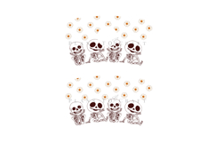 daisy skeleton halloween starbucks 16oz hot cup tumbler wrap svg presized template for tumbler grande suitable for cricut and silhouette