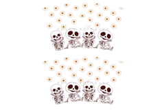 daisy skeleton halloween starbucks 24oz cold cup tumbler wrap svg presized template for tumbler venti suitable for cutting machine or sublimation