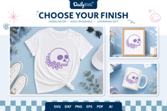 Halloween Skull with Daisy Flower SVG Product Image 2