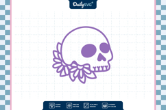 Halloween Skull with Daisy Flower SVG Product Image 3
