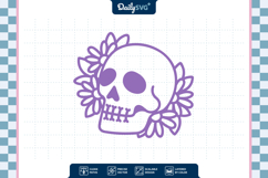 Halloween Skull with Daisy Flower SVG Product Image 3