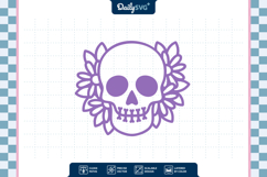 Halloween Skull with Daisy Flower SVG Product Image 3