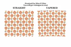 daisy skull halloween skinny tumbler sublimation wrap with high resolution and transparant background are for 20oz and 30oz skinny tumbler