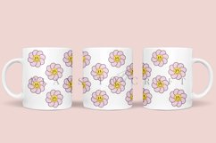 daisy smiles pattern coffee mug sublimation wrap glass mug wrap svg presized for 11oz and 15oz glass ready to cut and sublimation files