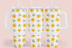 daisy spring floral 40oz quencher tumbler sublimation full wrap high resolution transparant background