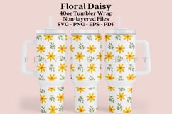 daisy spring floral 40oz quencher tumbler sublimation full wrap high resolution transparant background