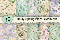 Daisy Seamless Pattern, Daisy Floral Digital Paper, Lavender Floral Pattern, Cottagecore Floral, Spring Flower Background, Pastel Daisy Design, Botanical Seamless Pattern, Watercolor Daisy Pattern, Seamless Digital Paper, Floral Pattern Bundle, Daisy Scra