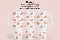 daisy spring floral 40oz quencher tumbler sublimation full wrap high resolution transparant background