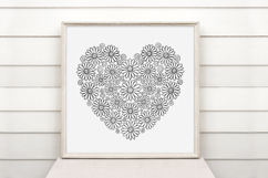 Daisies and Swirls Floral Flower Wreath Clipart PNG Product Image 2