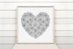 Daisies and Swirls Floral Flower Wreath Clipart PNG Product Image 2