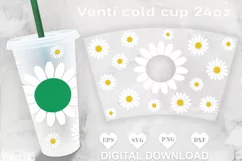 Daisy Starbucks cup svg, retro floral Starbucks svg Product Image 1