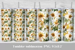Daisy flowers tumbler sublimation design wrap 20 Oz, daisy flower tumbler wrap design, flowers tumbler sublimation, mothers day tumbler wrap.