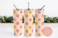 Summer Daisies 20oz Skinny Tumbler Wrap Sublimation Design Product Image 2