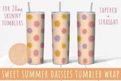 Summer Daisies 20oz Skinny Tumbler Wrap Sublimation Design Product Image 1