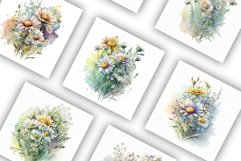 Daisy Arrangements | Watercolour Clipart JPG Product Image 2