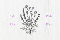 Wild flowers bouquet SVG Product Image 1